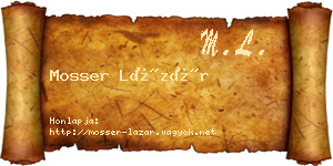 Mosser Lázár névjegykártya
